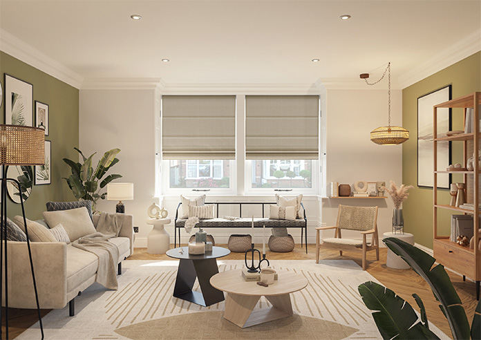 Roslin (Blackout), Monroe Bisque - Motorised Roman Blind - Image 8
